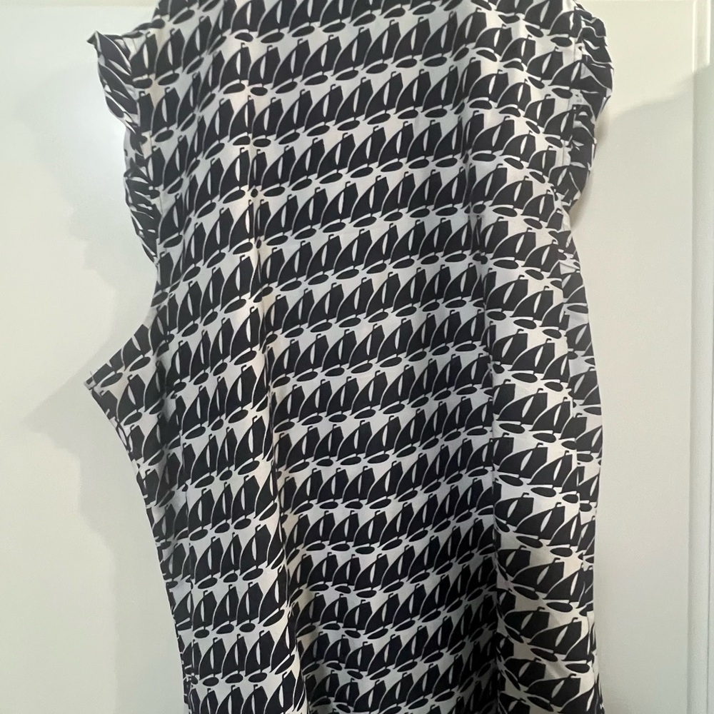 Tommy Hilfiger Navy Blue and White Patterned Blouse - Picture 3 of 5